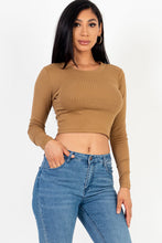 Load image into Gallery viewer, Long Sleeve Round Neck Basic Crop Top (CAPELLA)