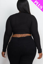 Load image into Gallery viewer, Plus Size Ribbed Wrap Front Long Sleeve Top (CAPELLA)