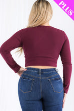 Load image into Gallery viewer, Plus Size Ribbed Wrap Front Long Sleeve Top (CAPELLA)