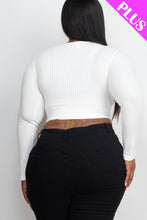 Load image into Gallery viewer, Plus Size Ribbed Wrap Front Long Sleeve Top (CAPELLA)