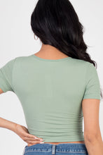 Load image into Gallery viewer, Ribbed Ruched Drawstring Surplice Top (CAPELLA)