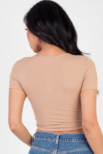 Load image into Gallery viewer, Ribbed Ruched Drawstring Surplice Top (CAPELLA)