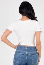 Load image into Gallery viewer, Ribbed Ruched Drawstring Surplice Top (CAPELLA)