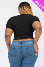 Load image into Gallery viewer, Plus Size Ribbed Ruched Drawstring Surplice Top (CAPELLA)