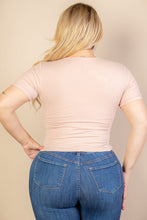 Load image into Gallery viewer, Plus Size Ribbed Ruched Drawstring Surplice Top (CAPELLA)