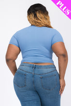 Load image into Gallery viewer, Plus Size Ribbed Ruched Drawstring Surplice Top (CAPELLA)