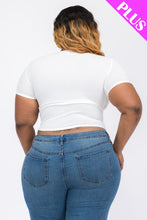 Load image into Gallery viewer, Plus Size Ribbed Ruched Drawstring Surplice Top (CAPELLA)