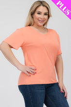 Load image into Gallery viewer, Plus Size Basic Short Sleeve T-shirt (CAPELLA)