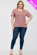Load image into Gallery viewer, Plus Size Basic Short Sleeve T-shirt (CAPELLA)