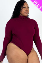 Load image into Gallery viewer, Plus Size Ribbed Turtle Neck Long Sleeve Bodysuit (CAPELLA)