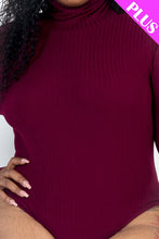 Load image into Gallery viewer, Plus Size Ribbed Turtle Neck Long Sleeve Bodysuit (CAPELLA)