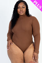 Load image into Gallery viewer, Plus Size Ribbed Turtle Neck Long Sleeve Bodysuit (CAPELLA)