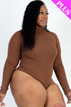 Load image into Gallery viewer, Plus Size Ribbed Turtle Neck Long Sleeve Bodysuit (CAPELLA)