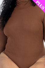 Load image into Gallery viewer, Plus Size Ribbed Turtle Neck Long Sleeve Bodysuit (CAPELLA)