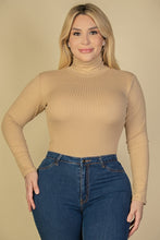 Load image into Gallery viewer, Plus Size Ribbed Turtle Neck Long Sleeve Bodysuit (CAPELLA)