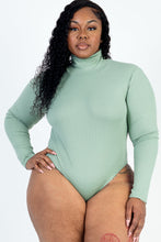 Load image into Gallery viewer, Plus Size Ribbed Turtle Neck Long Sleeve Bodysuit (CAPELLA)