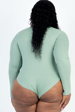 Load image into Gallery viewer, Plus Size Ribbed Turtle Neck Long Sleeve Bodysuit (CAPELLA)