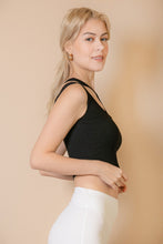 Load image into Gallery viewer, Ribbed One Shoulder Cross Strap Crop Top (CAPELLA)