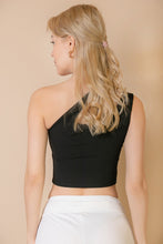 Load image into Gallery viewer, Ribbed One Shoulder Cross Strap Crop Top (CAPELLA)