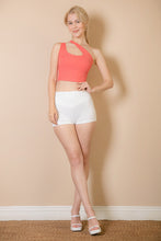 Load image into Gallery viewer, Ribbed One Shoulder Cross Strap Crop Top (CAPELLA)