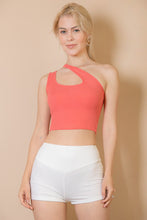 Load image into Gallery viewer, Ribbed One Shoulder Cross Strap Crop Top (CAPELLA)