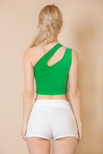 Load image into Gallery viewer, Ribbed One Shoulder Cross Strap Crop Top (CAPELLA)