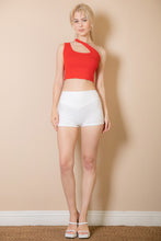 Load image into Gallery viewer, Ribbed One Shoulder Cross Strap Crop Top (CAPELLA)
