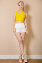 Load image into Gallery viewer, Ribbed One Shoulder Cross Strap Crop Top (CAPELLA)