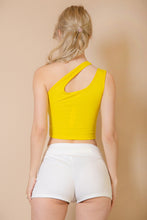 Load image into Gallery viewer, Ribbed One Shoulder Cross Strap Crop Top (CAPELLA)
