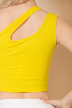 Load image into Gallery viewer, Ribbed One Shoulder Cross Strap Crop Top (CAPELLA)