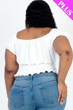 Load image into Gallery viewer, Plus Size Casual Ruched Puff Sleeve Ribbed Knit Solid Top (CAPELLA)