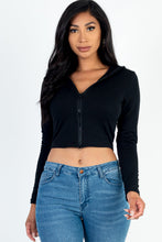 Load image into Gallery viewer, French Terry Crop Zip Up Hoodie (CAPELLA)