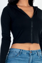 Load image into Gallery viewer, French Terry Crop Zip Up Hoodie (CAPELLA)