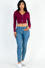 Load image into Gallery viewer, French Terry Crop Zip Up Hoodie (CAPELLA)