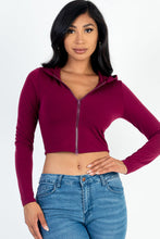 Load image into Gallery viewer, French Terry Crop Zip Up Hoodie (CAPELLA)