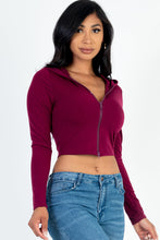 Load image into Gallery viewer, French Terry Crop Zip Up Hoodie (CAPELLA)