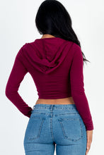 Load image into Gallery viewer, French Terry Crop Zip Up Hoodie (CAPELLA)
