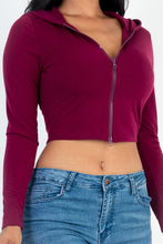 Load image into Gallery viewer, French Terry Crop Zip Up Hoodie (CAPELLA)