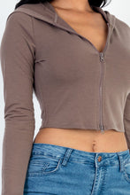 Load image into Gallery viewer, French Terry Crop Zip Up Hoodie (CAPELLA)