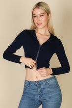Load image into Gallery viewer, French Terry Crop Zip Up Hoodie (CAPELLA)
