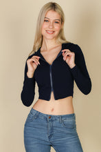 Load image into Gallery viewer, French Terry Crop Zip Up Hoodie (CAPELLA)