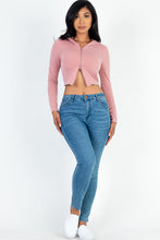 Load image into Gallery viewer, French Terry Crop Zip Up Hoodie (CAPELLA)