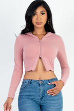 Load image into Gallery viewer, French Terry Crop Zip Up Hoodie (CAPELLA)