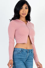 Load image into Gallery viewer, French Terry Crop Zip Up Hoodie (CAPELLA)
