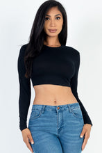 Load image into Gallery viewer, Crew Neck Long Sleeve Cropped Top (CAPELLA)