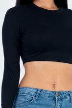 Load image into Gallery viewer, Crew Neck Long Sleeve Cropped Top (CAPELLA)