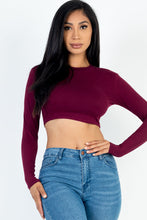 Load image into Gallery viewer, Crew Neck Long Sleeve Cropped Top (CAPELLA)