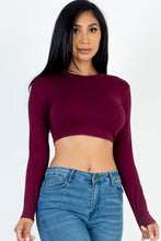 Load image into Gallery viewer, Crew Neck Long Sleeve Cropped Top (CAPELLA)