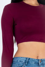 Load image into Gallery viewer, Crew Neck Long Sleeve Cropped Top (CAPELLA)