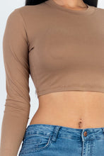Load image into Gallery viewer, Crew Neck Long Sleeve Cropped Top (CAPELLA)